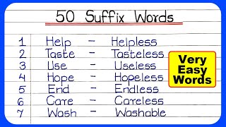 Suffix Words in English || 50 Suffix Words || Suffix and Prefix || Suffix word screenshot 5