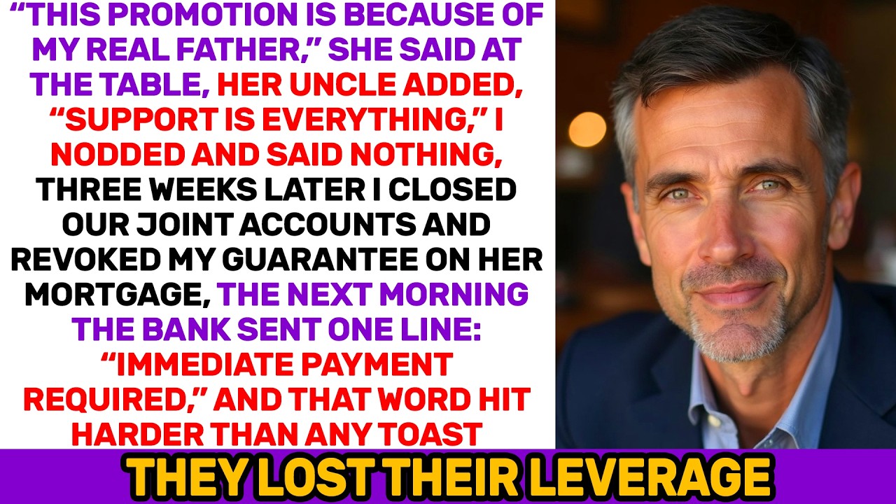 She Thanked Her Real Father for the Promotion — I Revoked the Mortgage Guarantee