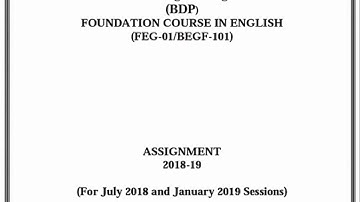 FEG 01 BEGF 101 ASSIGNMENT 2018-19 FULL VIDEO DOWNLOAD FREE By TIPS GURU