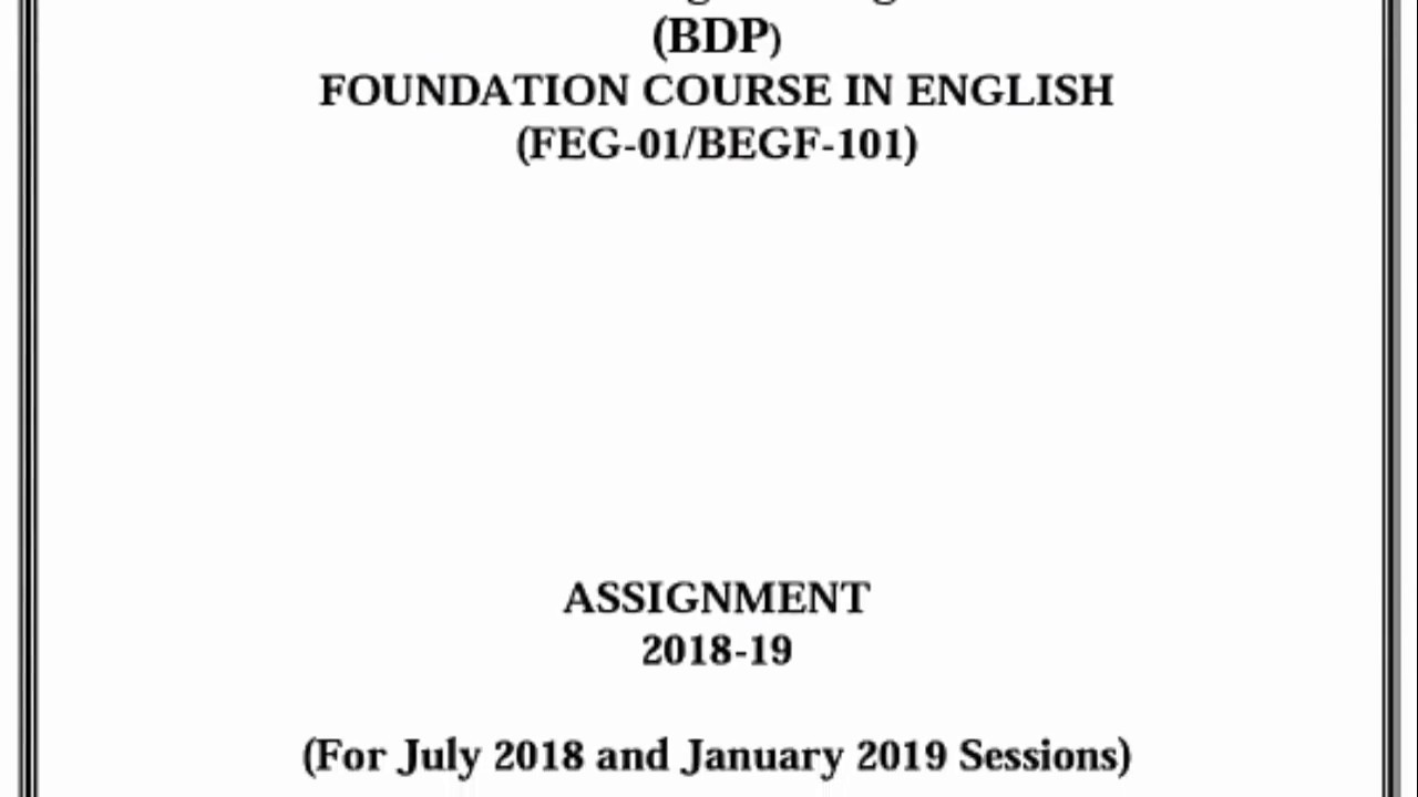 FEG-01/BEGF-101 (2018-19) SOLVED ASSIGNMENT - YouTube