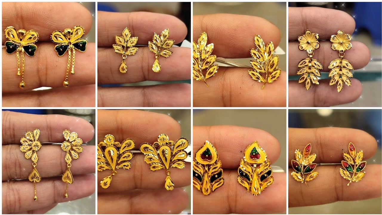 New Gold Earring Tops Design For Daily Use | Daily Wear Gold Earring Design | One Gram Gold Earrings
