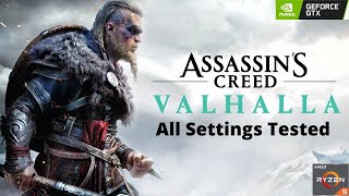 assassin creed valhalla tested on Nvidia Gforce GTX 1650 ti (all settings tested)