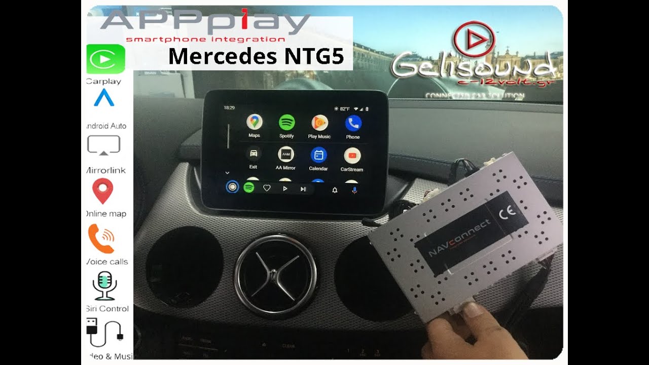 CarPlay Mercedes B Class W246 AndroidAuto MirroLink YouTube