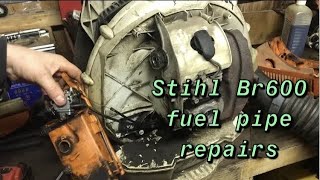 Stihl BR600 back pack blower repairs new fuel pipes + fuel cap
