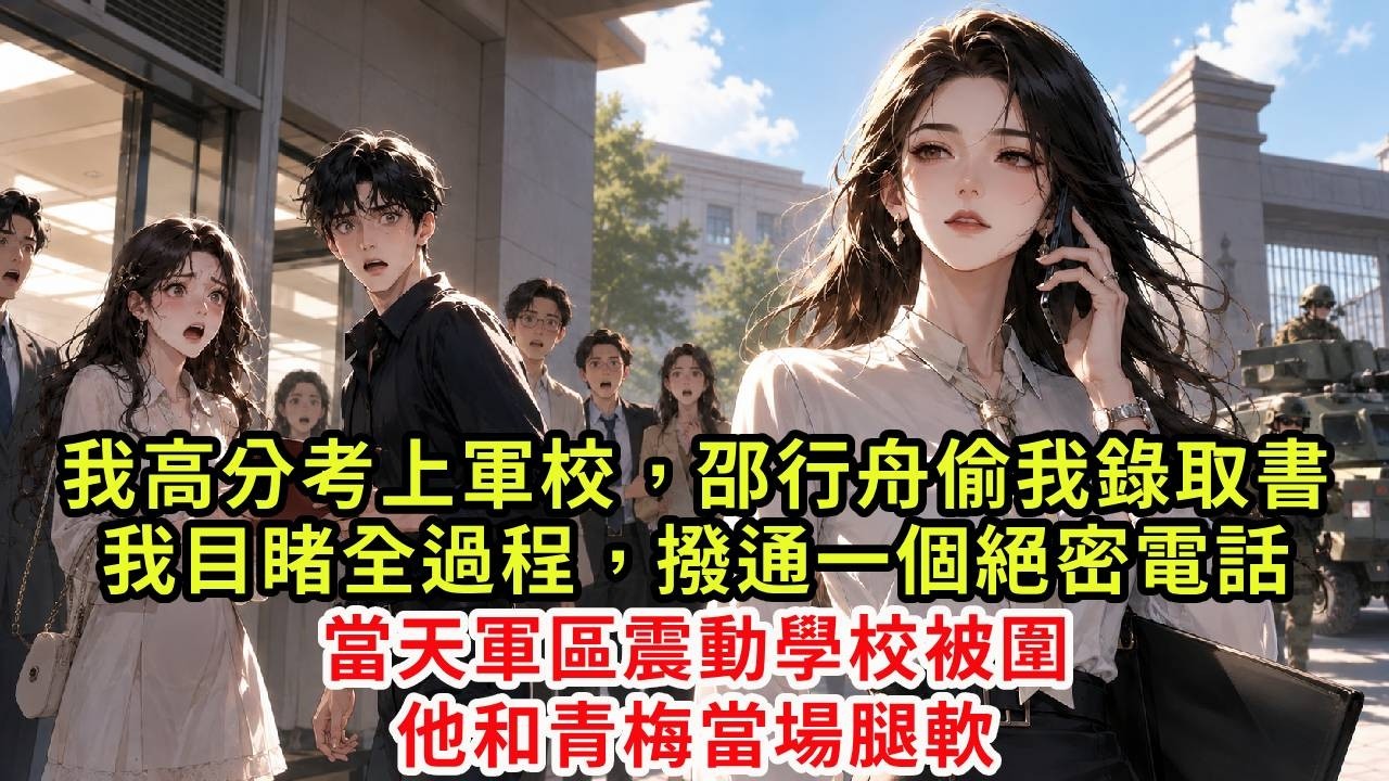 我高分考上軍校,邵行舟偷我錄取書給青梅盛小梨,我目睹全過程,撥通一個絕密電話,當天軍區震動學校被圍,他和青梅當場腿軟#復仇#情感#爽文#大女主