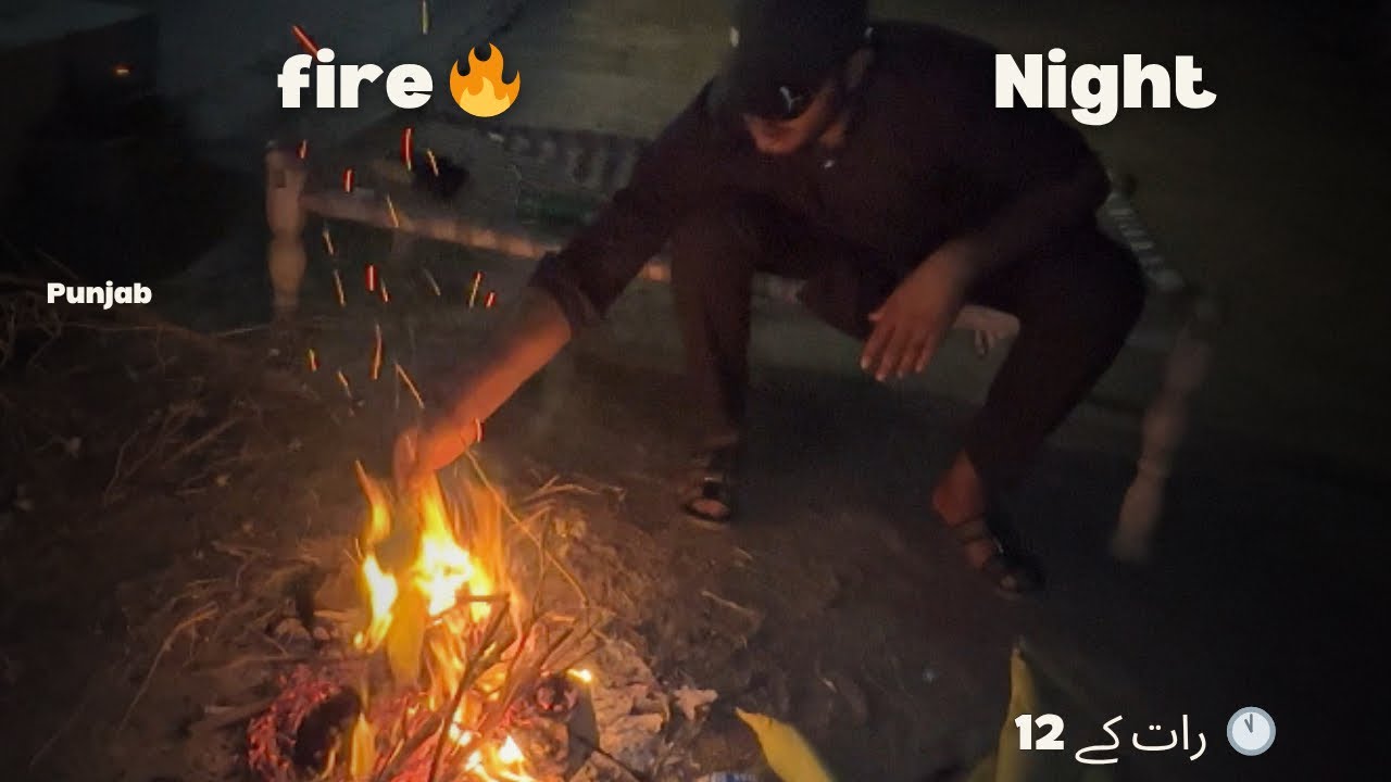 Winter night outside house 