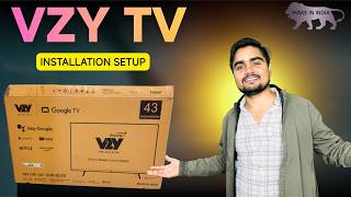 VZY 43” Google TV Unboxing & First Setup | Full Installation Guide 🔥