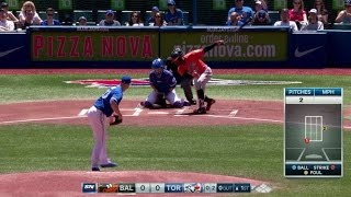 BAL@TOR: Happ fans Jones to start the 1st inning
