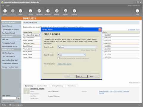 GiftWorks 2011 - phonetic search