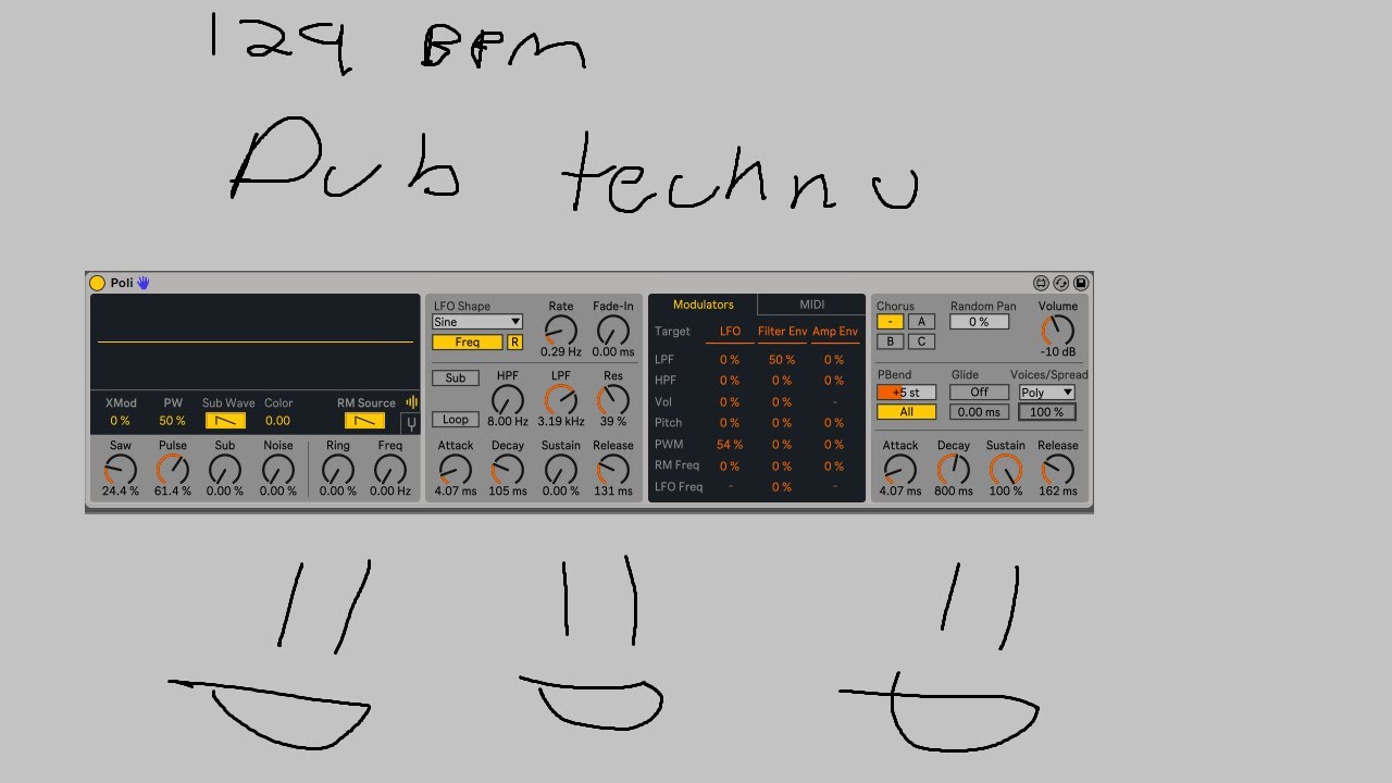 Techno Production | Poli and Bass Workflow | Dub Techno in Ableton live ...