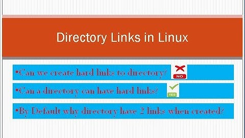 Directory Links (Hard links) in Linux