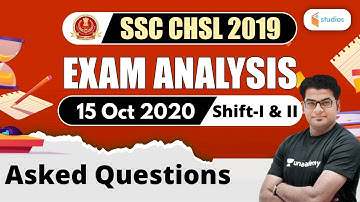 SSC CHSL (15 October 2020, 1st & 2nd Shift) GK | CHSL Exam Analysis | GK by Ankit Gupta