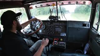 kenworth shifting inside cab view, floating gears, jake brake