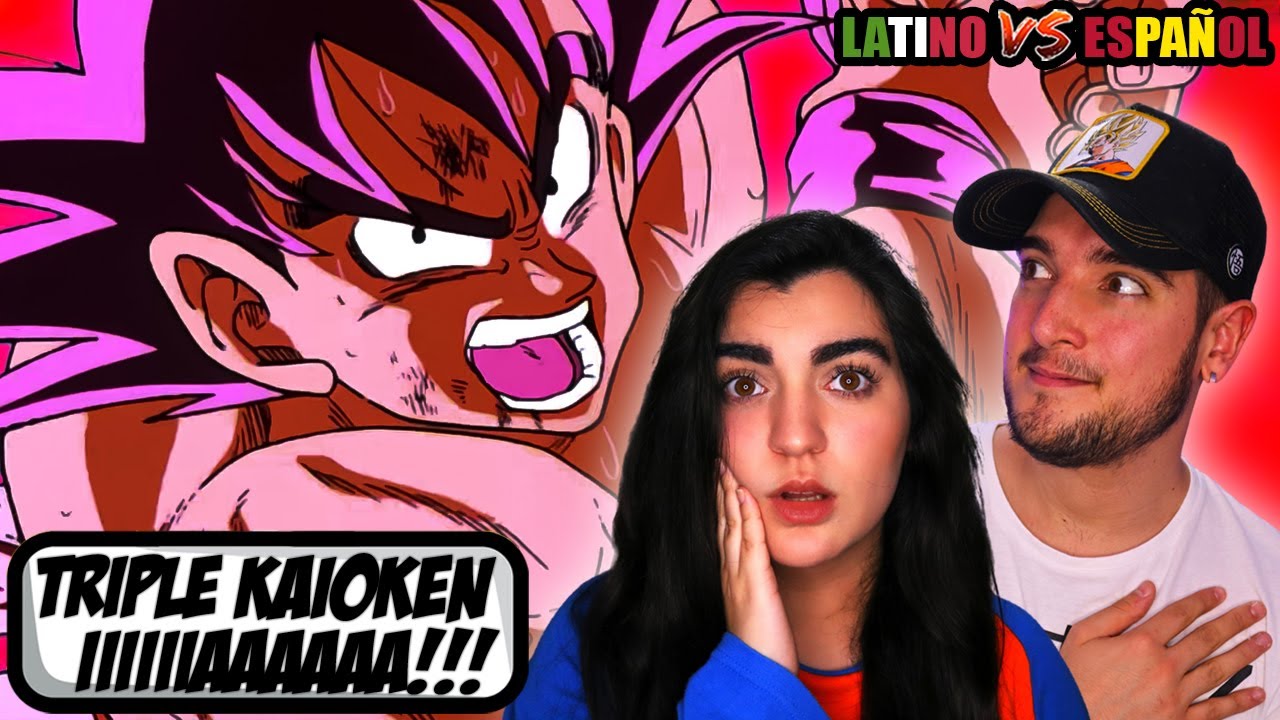 ESPAÑOLES REACCIONAN A DRAGON BALL LATINO VS ESPAÑOL | 💥GOKU VS VEGETA💥KAMEHAMEHA VS GALICK HO💥