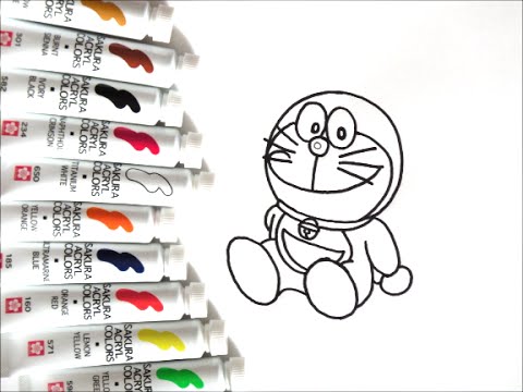 ドラえもんキャラクター 座っているドラえもんの描き方 How To Draw Doraemon 그림 Youtube