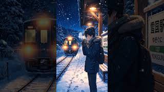 Waiting in the Silence ❄️ | Winter Night at the Station #shorts #anime #asmr