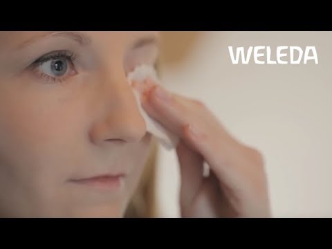 So geht's: Augen Make-up sanft abschminken mit Weleda