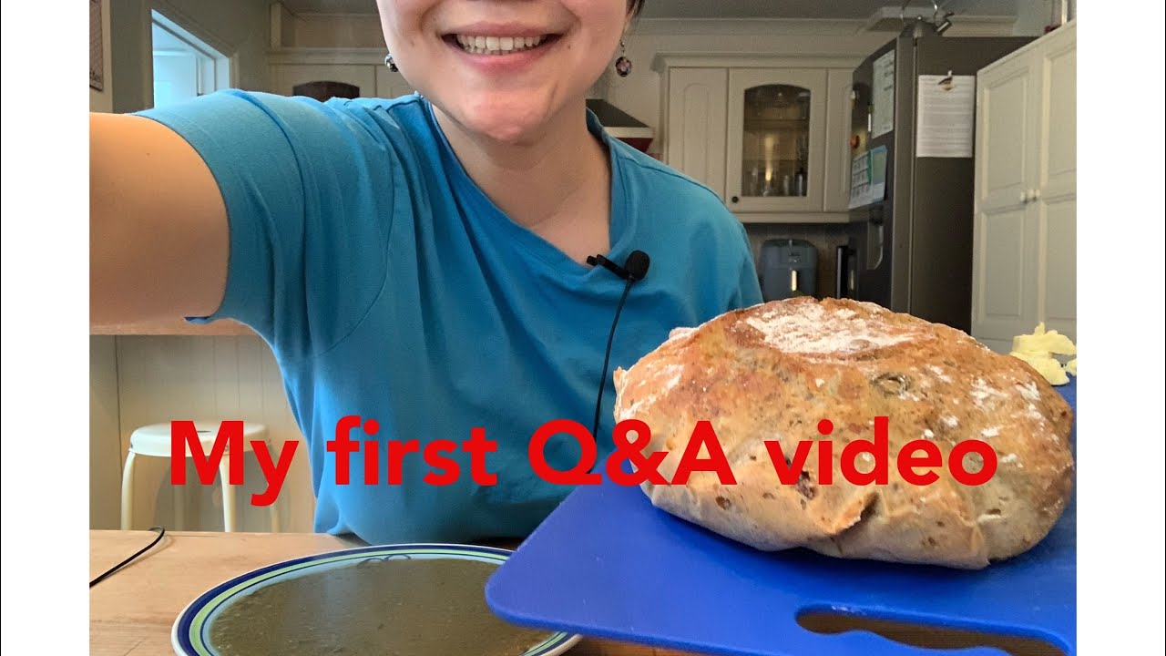 ASMR - MY FIRST Q&A VIDEO WITH POTATO KALE SOUP AND HOMEMADE BREAD