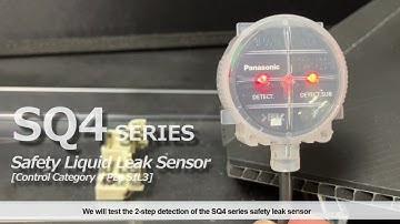 Safety Liquid Leak Sensor SQ4 experiment video simulating water leakage
