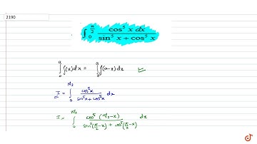 By using the properties of definite integrals, evaluate the integrals `int0pi/2(cos^5x dx)/(sin^...