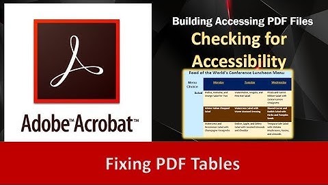 Fixing PDF Tables for 508 Compliance Checking for Accessibility