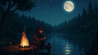 10 Hours of Cozy Campfire by the River | Pixel Art Sleep Ambience + Gentle Piano