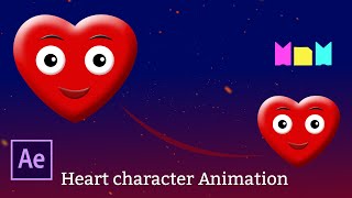 Heart Character Animation | How to create a Heart in ae | After Effects Tutorial screenshot 5