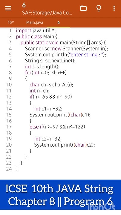 ICSE 10th Java String || Ch-8, P-6 #java #programming #sdi_nitin_sir ...