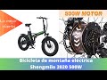 Bicicleta de montaña eléctrica Shengmilo 500W. Bicicleta Plegable eléctrica 7 velocidades Shimano