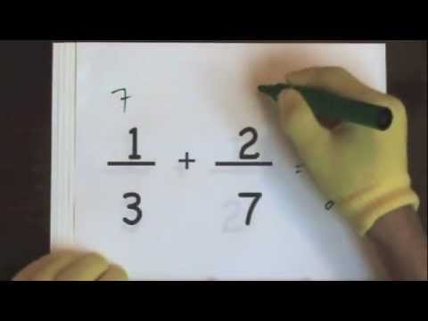 Add Fractions With Unlike Denominators Part 1 Youtube