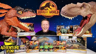Jurassic World Dominion Dinosaur Toy Action Figures TRex & Pyroraptor Toy Review AdventureFun!