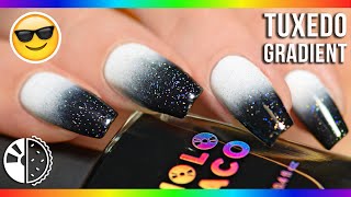 How To Black & White Gradient Nails Pop Of Holo