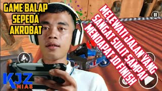 Games Balap Sepeda Akrobat Melewati Jalan Yang Sangat Sulit Sampai Mendapat 10 FINISH KJZNias TV screenshot 1