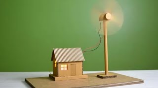 How to make a working model of a wind turbine from cardboard  School project