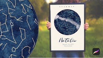 Night sky star map tutorial ✨ FREE & Easy! DIY custom night sky art 🌗 The cutest poster gift idea ❤️