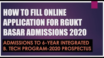RGUKT BASAR ADMISSIONS 2020/HOW TO FILL ONLINE APPLICATION OF RGUKT BASAR ADMISSIONS 2020/RGUKT 2020