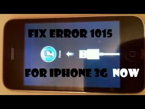 How To: Fix ERROR 1015 IPhone 3G STUCK ITUNES-STEP BY STEP!