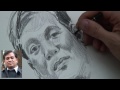 A portrait sketch demonstration by Montmartre artist Gezer