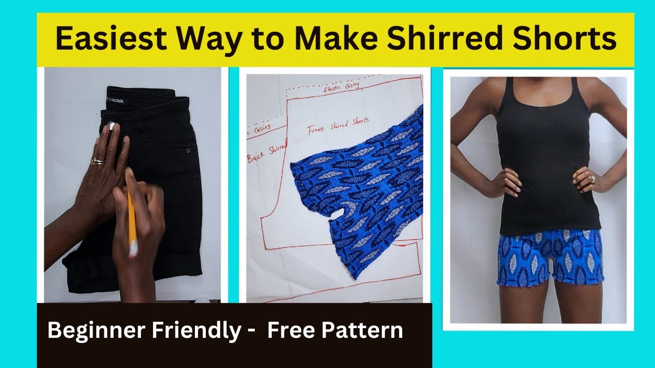 【Anyone more】Curin Shirring Shorts How to Make Shirred Shorts - Easiest Way to Make Elastic