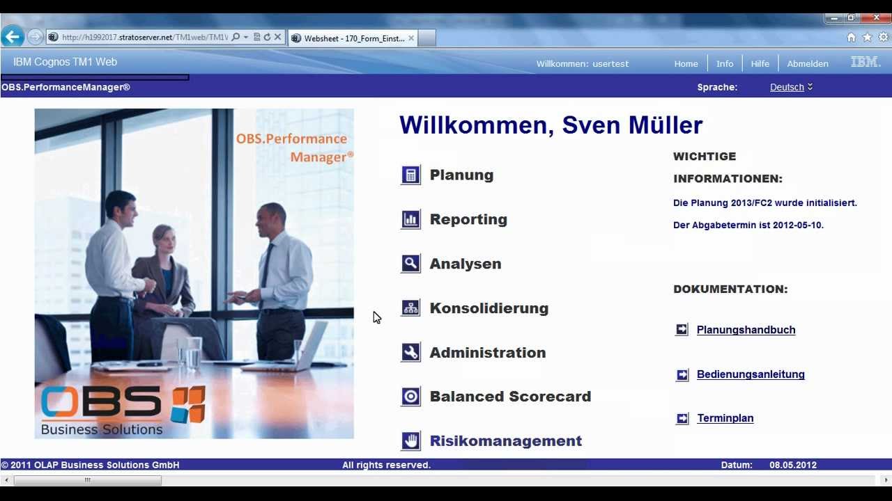 OBS.PerformanceManager - Integrierte Finanzplanung mit IBM Cognos TM1