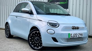 Used 2022 Fiat 500e La Prima EV For Sale @ Small Cars Direct, New Milton in Tri Coat Celestial Blue
