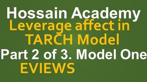 Leverage effect in TARCH model. Model one. Part 2 of 3. EVIEWS