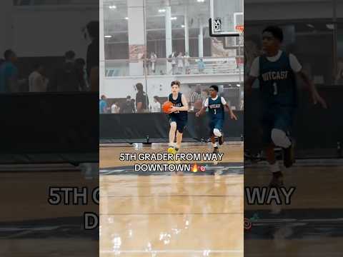 5th grader from half court is insane 😱 #madehoops #basketballball #5thgrade #viral #fyp