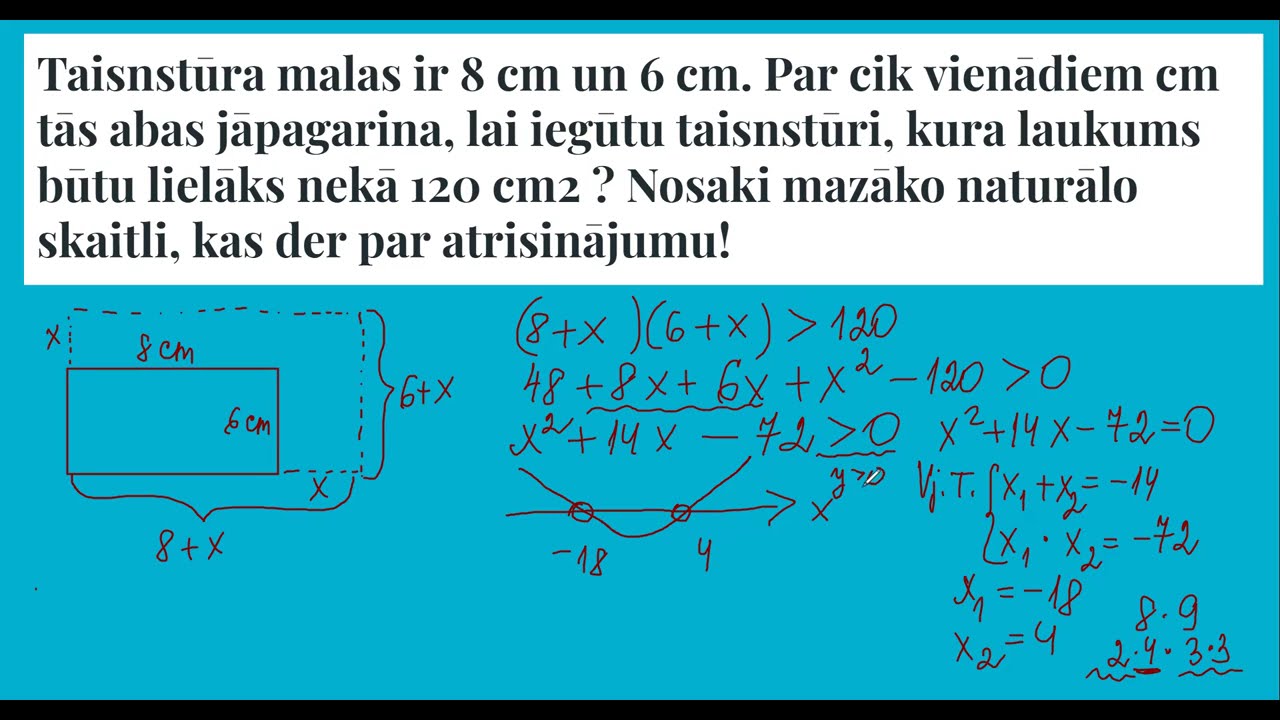 Kvadrātnevienādības teksta uzdevumos. Nevienādību sistēmas.