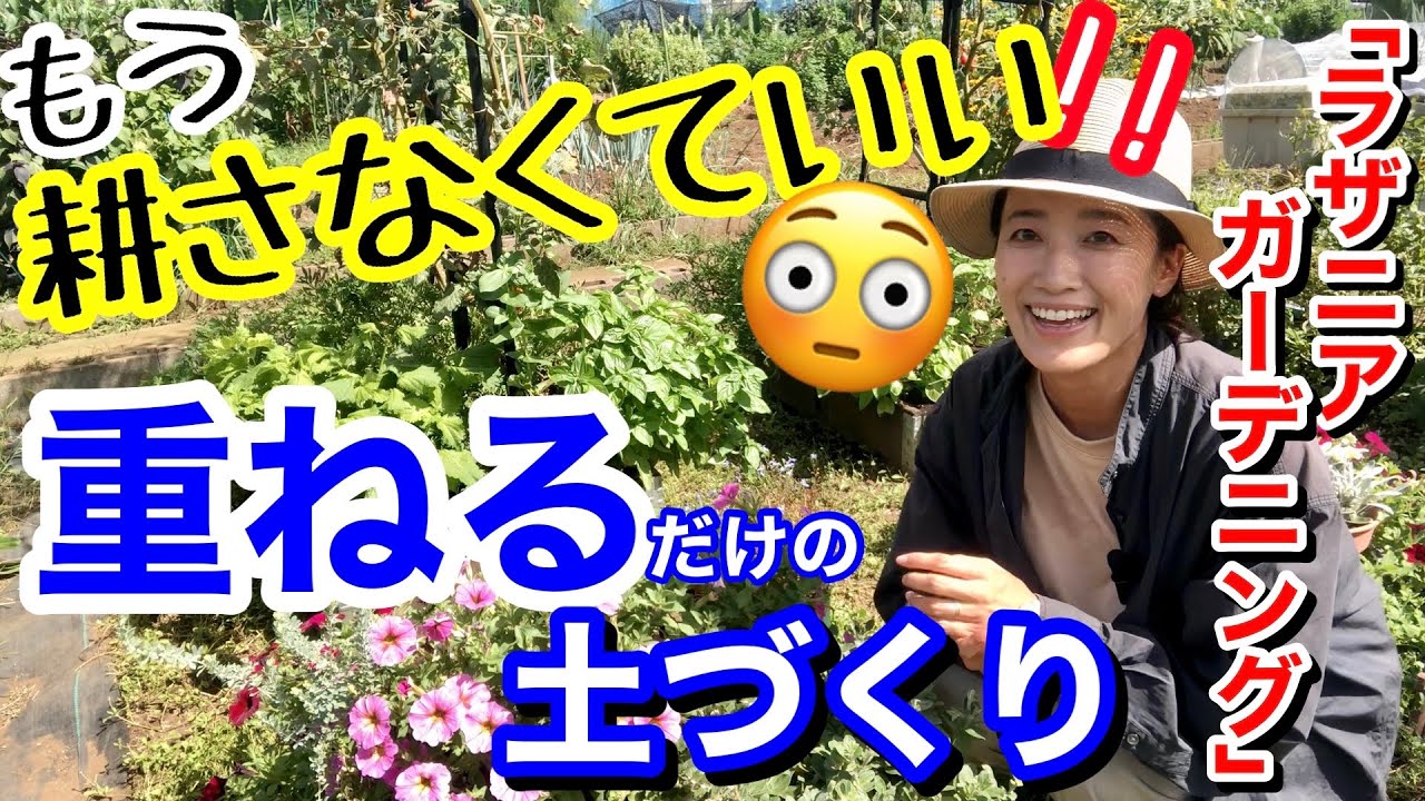 【耕さない土づくり】「ラザニアガーデニング」って知ってる？😳/ 時代は耕さずに〇〇を積み重ねるだけ/ 堆肥も石灰も使わずに、普段捨てるもので作る / カルスNC-Rで、4日で植栽⁉️【ガーデニング】