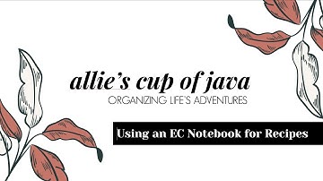 Using an Erin Condren Productivity Notebook as a Recipe Book