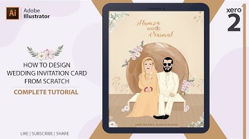 Wedding portrait illustration in illustrator complete tutorial | Wedding Invitation | Vector Art