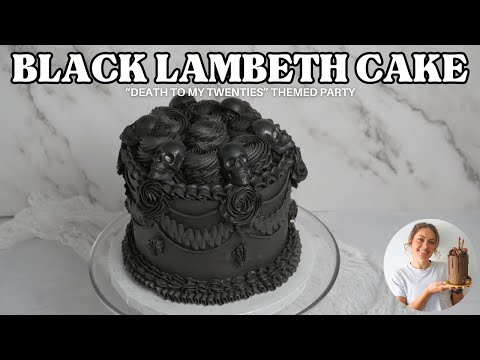 How to Make an All Black Buttercream Cake for a Death to My Twenties Themed Birthday Party!