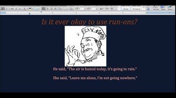 Run-ons and comma splices