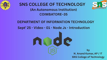 Node JS - Basics & Introduction | Web Technology | SNS Institutions